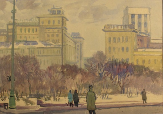 Месропян Багдасар Аветисович. Вид от гостиницы «Метрополь» на гостиницу «Москва» 